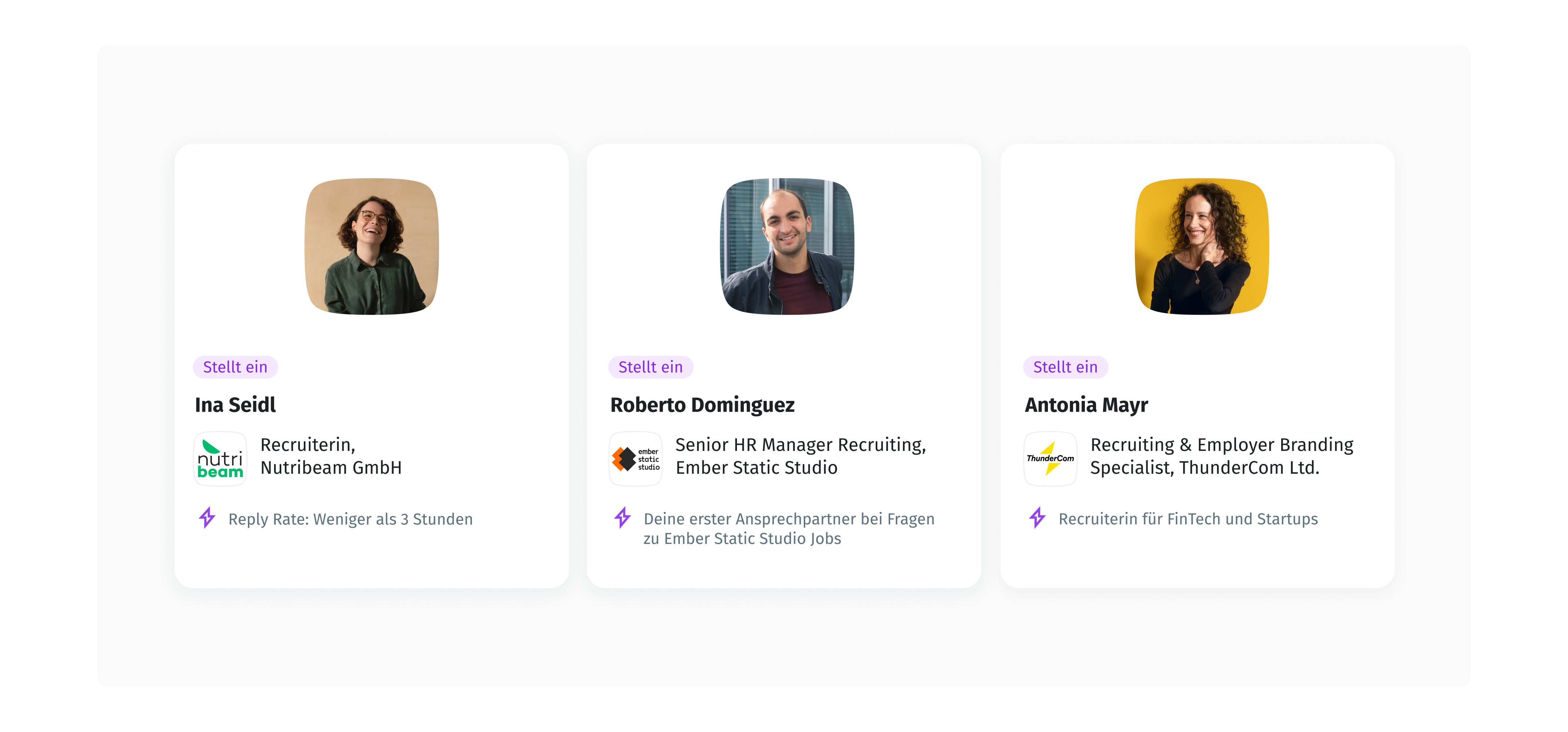 Auf XING kannst Du mit über 20.000 Recruiter•innen in Kontakt treten.