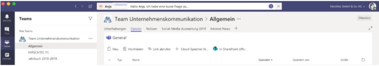 Nutzung von @-mentions - Copyright: HIRSCHTEC