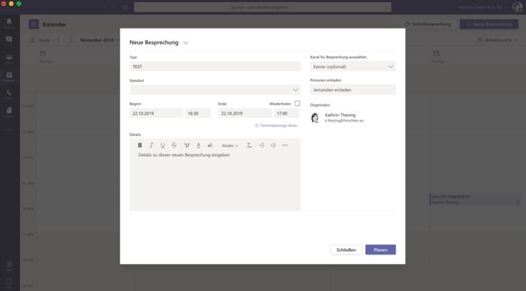 Besprechungen planen - Copyright: HIRSCHTEC