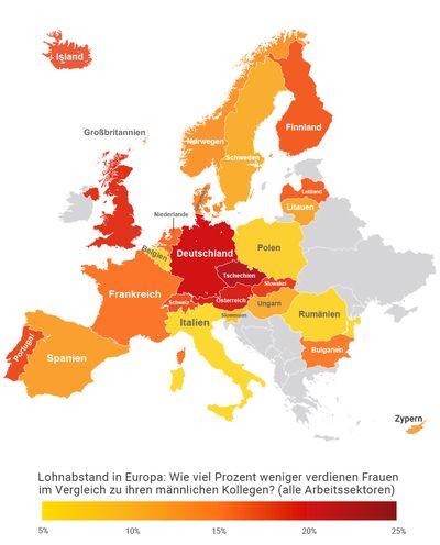 Heatmap Lohnabstand in Europa - © Viking