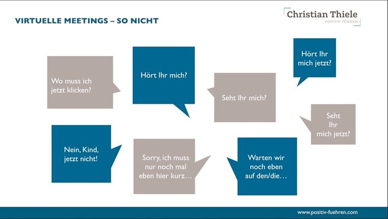 Zitate aus der virtuellen Meeting-Hölle. Geeignet bestenfalls fürs Bullshit-Bingo - Christian Thiele | positiv-fuehren.com