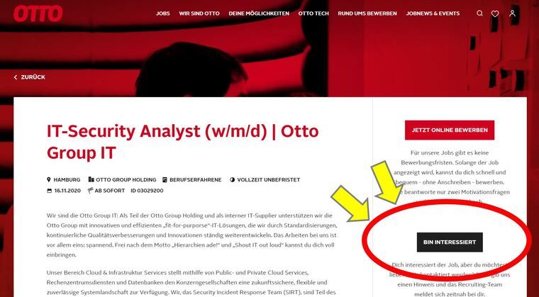 "Bin-Interessiert-Button" bei OTTO