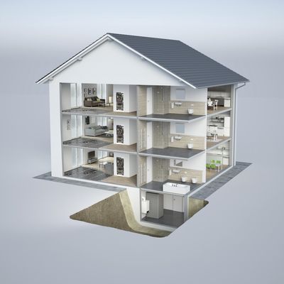Modular aufgebaute „Roth FlatConnect“ als Trinkwasser- & Wärmeverteilungszentrale für Wohnungen in Mehrfamilienhäusern. - Quelle: Roth Werke GmbH