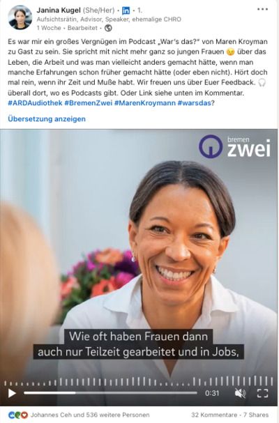 LinkedIn-Post von Janina Kugel