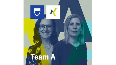 "Team A – Der ehrliche Führungspodcast" mit XING-Chefredakteurin Astrid Maier und Antonia Götsch, HBM-Chefredakteurin - © Team A