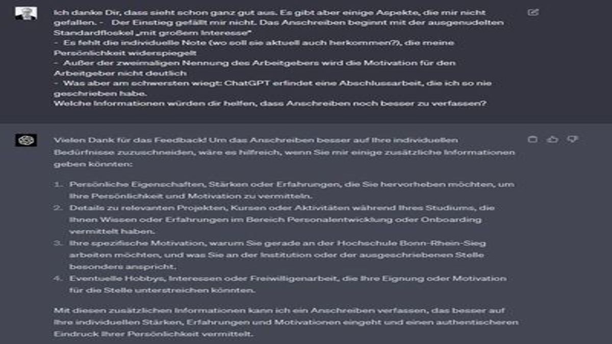 Mit ChatGPT in den Dialog gehen.