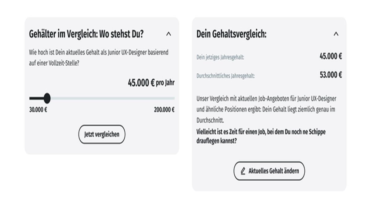 Der Gehaltsvergleich von XING zeigt Dir, wo Du aktuell stehst.